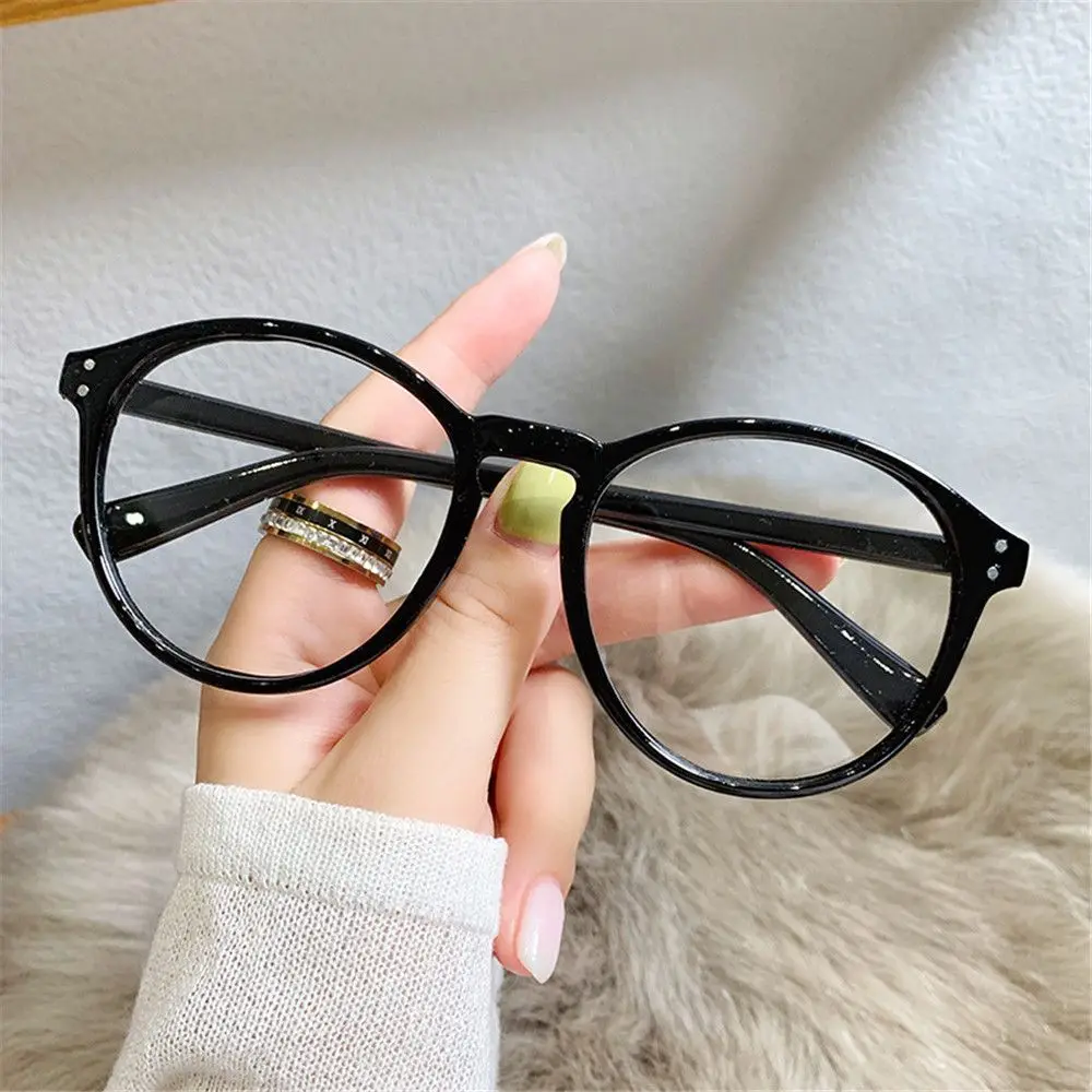 

-1.0~-4.0 Reduces Eye Strain Brown/Black/Leopard Print Round Frame Eyeglasses Myopia Glasses Flat Mirror Eyewear Anti Blue Light