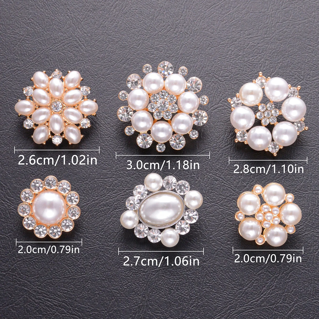 5pcs Luxury Rhinestone Pearl Flower Shirts Buttons Fashion Bridal Wedding Dresses Decorative Buttons Sewing Apparel Accessories