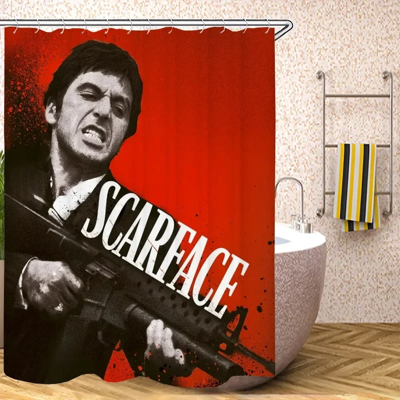 3D Movie Scarface Bathroom Curtain for Quarto Folding Partition Shower Curtains Accessories Bath Bedrooms Houses Rooms the Home