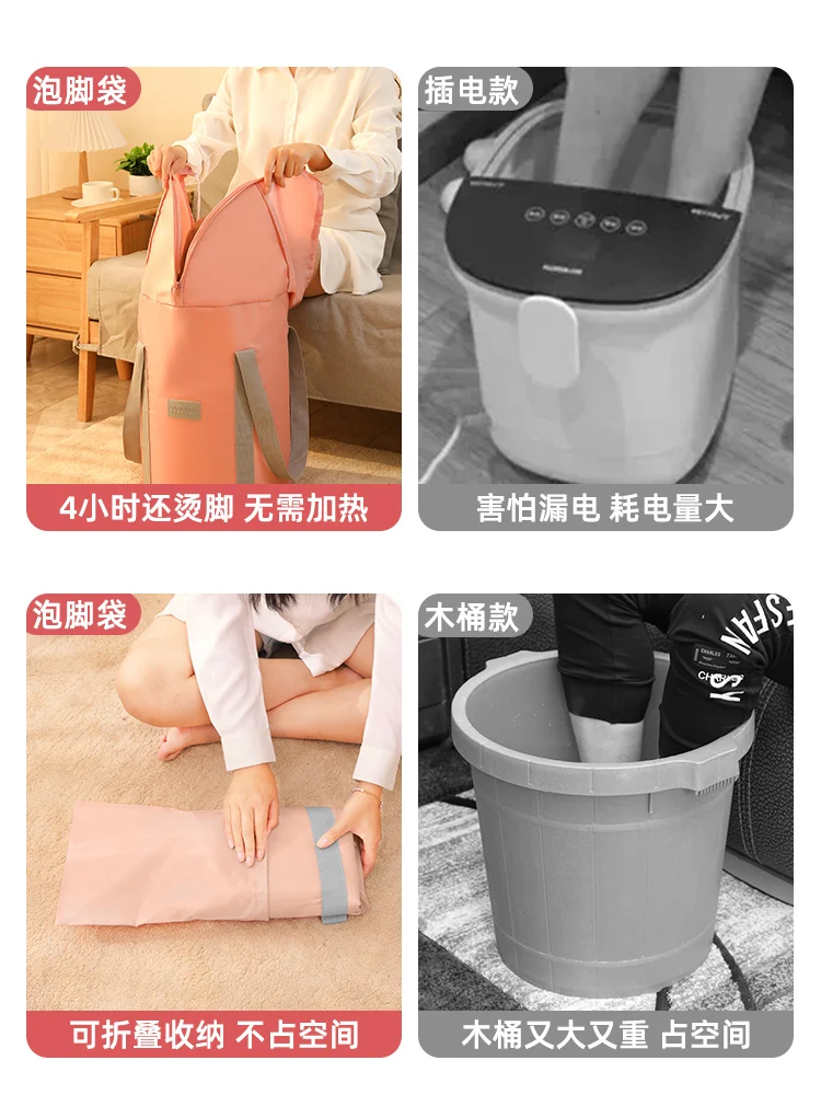 Foot Soak Bucket Household Foot Wash Basin Foldable Foot Soak Bucket Over Calf Portable High Depth Fumigation Foot Bath