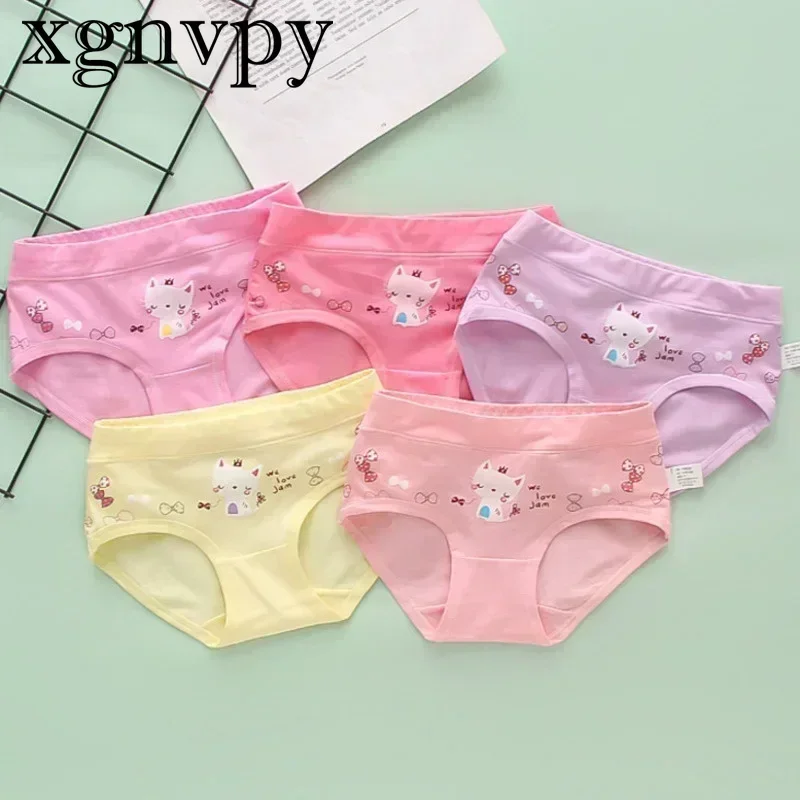 XGNVPY Breathable Girls Cotton Underwear Short Panties with Adorable Cartoon Design for Big and Small Children