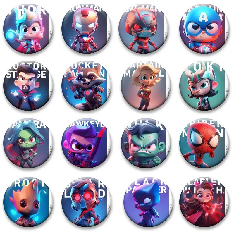 

Товар Marvel «Мстители», аниме, мультфильм, милый значок чиби, креативный рюкзак для пары, кулон, аксессуар, брошь в подарок