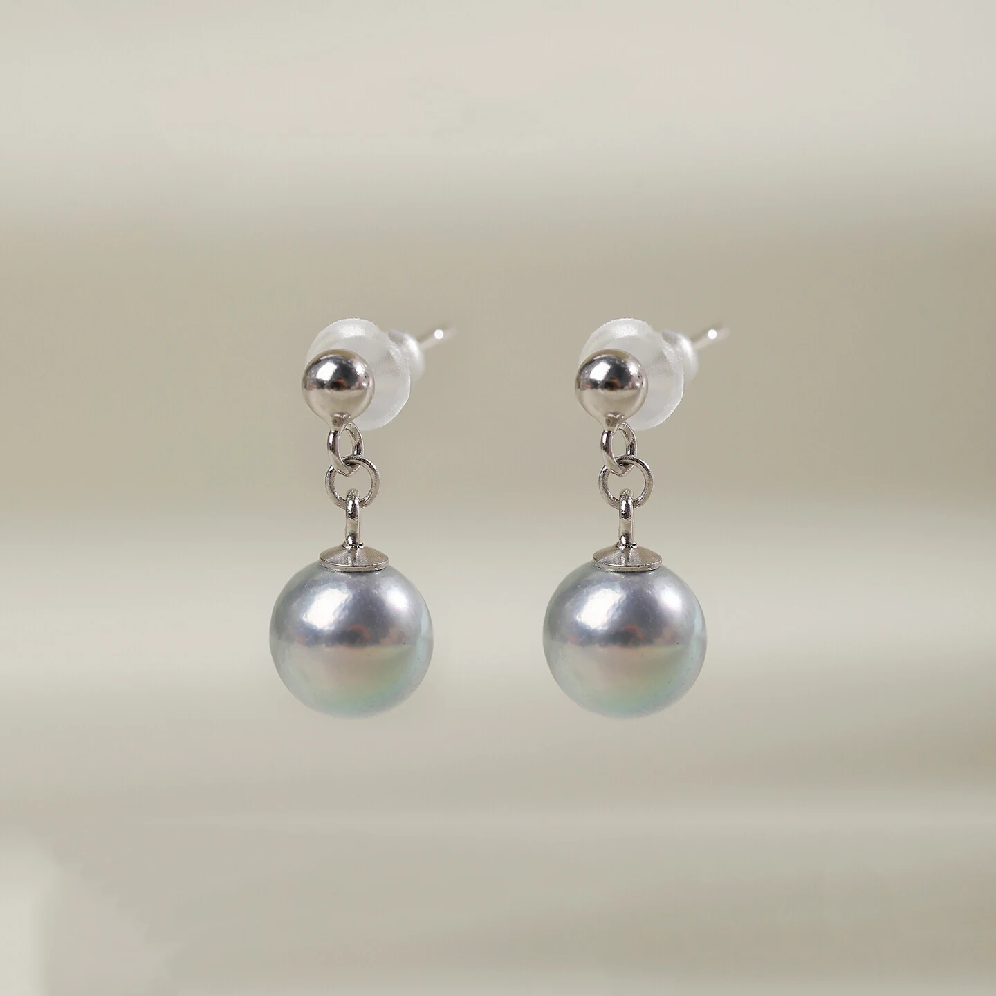 

( Gift Box ) Gorgeous Aaaa++ Real Nature 8-9mm South Sea White Round Pearl Stud Drop Dangle Earrings At Party For Wedding