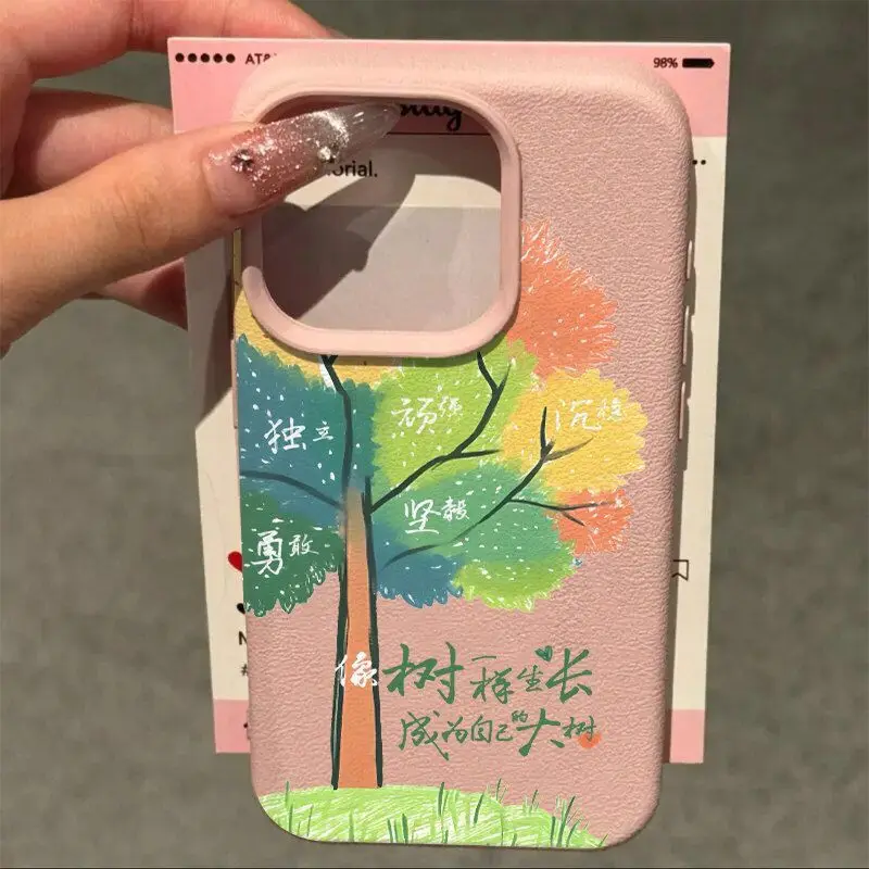 SEIRASSIM Chinese words tree phone case for iphone 16 pro max 15 14 plus 13 11 12 silicone back cover for iphone xs xr x bumper