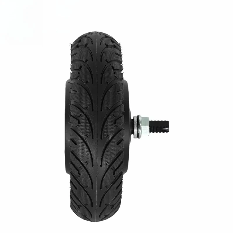 8inch 24V-48V 150W 150kg Load DC Brushless Gearless Encoder Wheel Hub Servo Motor with Curved Rubber Tire for Wheelchair