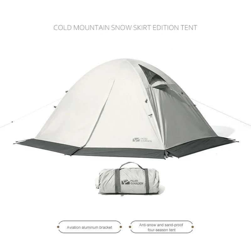 4-Season Winter Camping Tent Snow Skirt Heavy Rainproof Portable Shelter For Desert Snow Hiking Mountaineering Expeditions