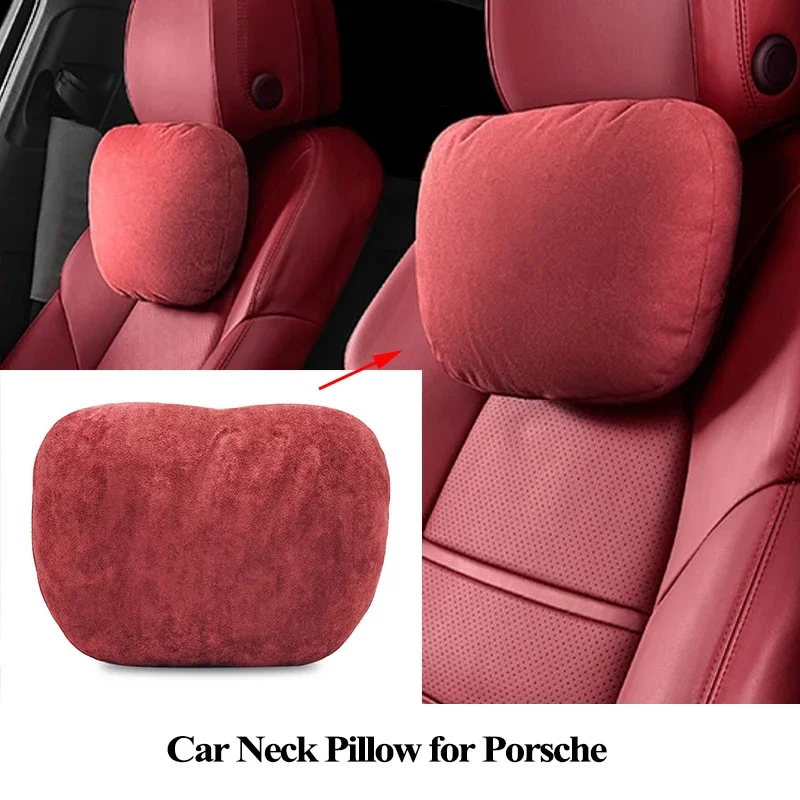 

For Porsche Panamera Macan Cayenne Car Seat Headrest Neck Pillow for Cayman Boxster 911 Taycan Soft Comfort Cushion Accessories