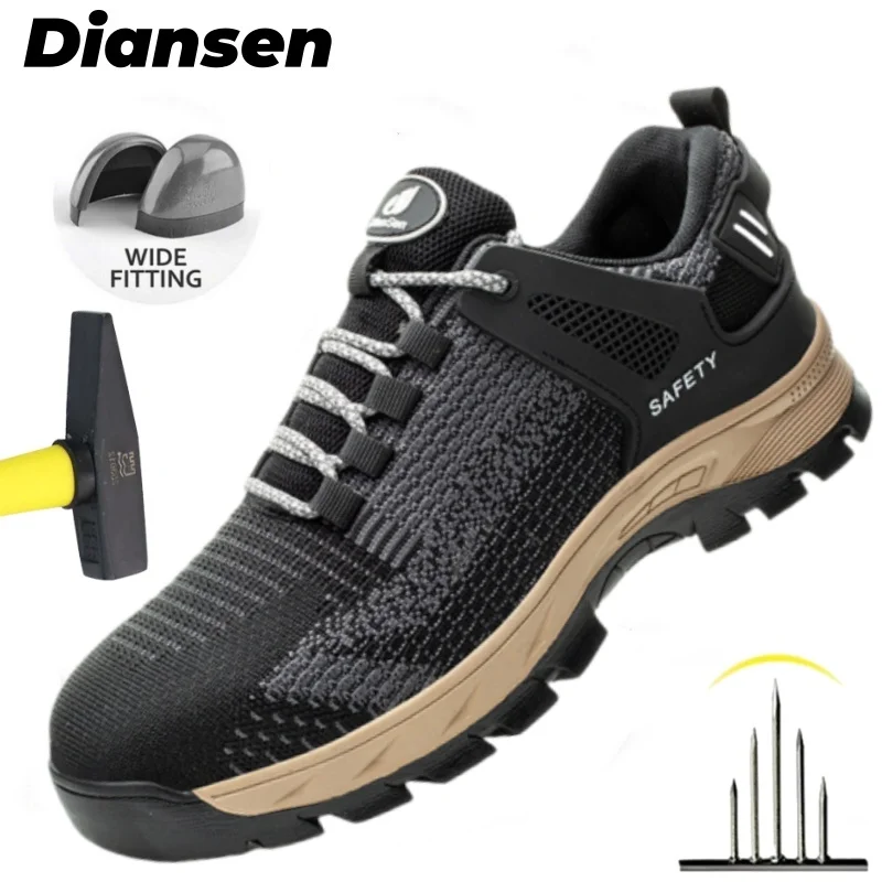 

Строительные мужские ботинки, безопасная мужская рабочая обувь, защитные защитные ботинки, мужские дышащие кроссовки с защитой от ударов и ударов