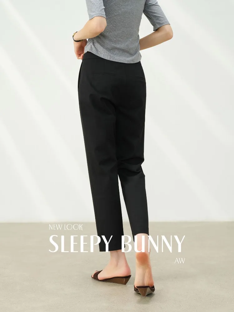 Elegant High Waist Cigarette Pants Women Summer Slim Ankle Length Trousers Professional Workwear Casual Chic Straight Leg Pants