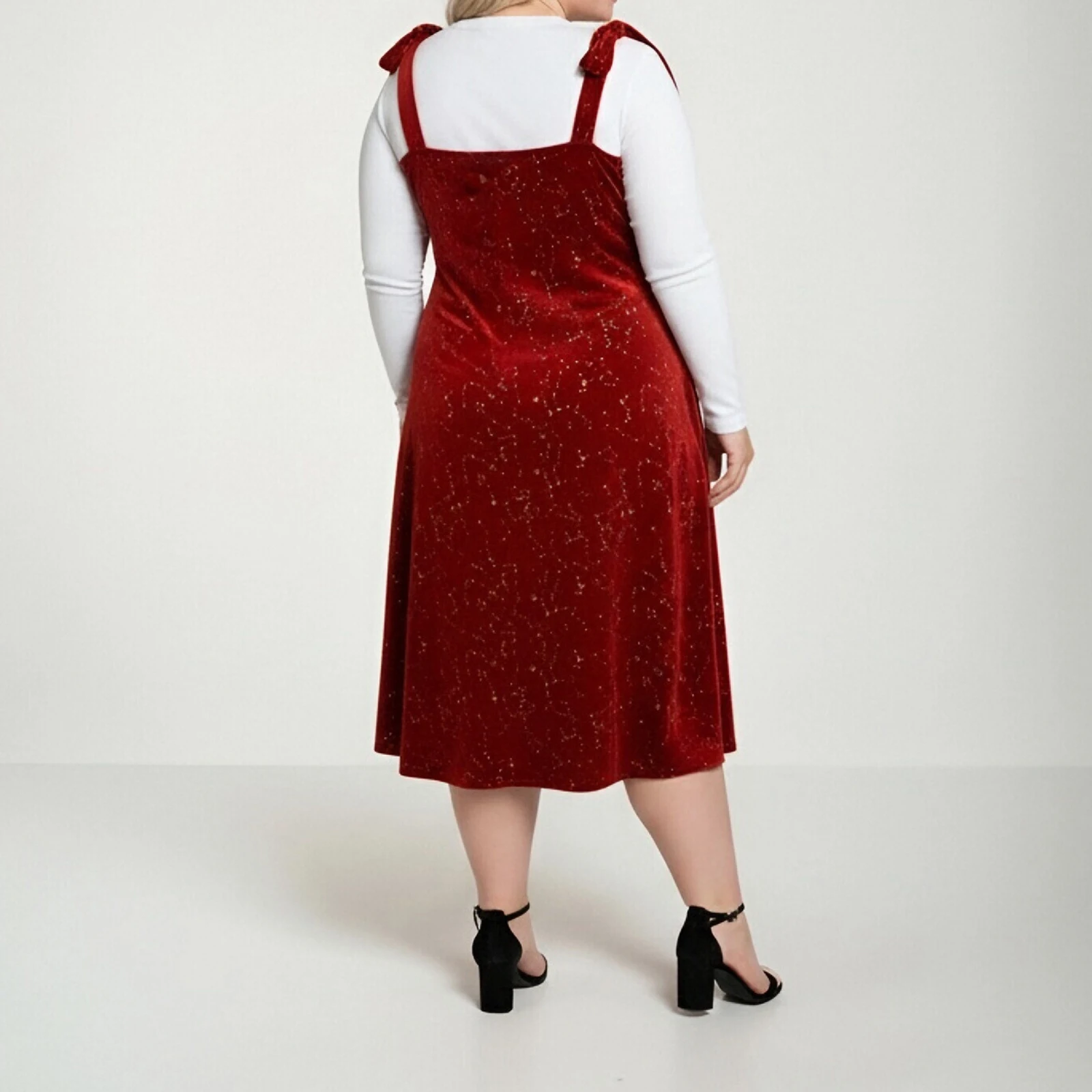 موضة الأحمر الساخن ختم المخملية ستار طباعة أكمام التعادل الحمالة فستان المرأة المتضخم عادية فضفاض بلا أكمام ألف خط فستان