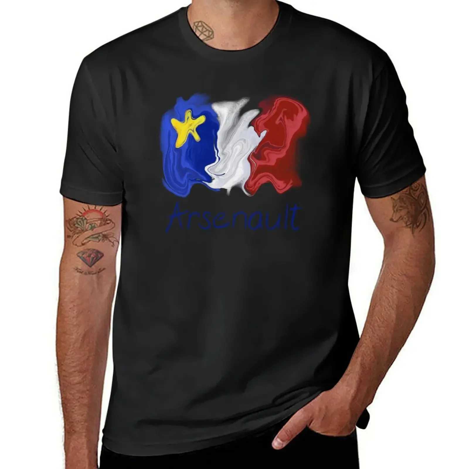 

Acadian Flag pastel liquid Arsenault- Drapeau acadien liquide pastel Arsenault T-Shirt plus size clothes blanks t shirt men