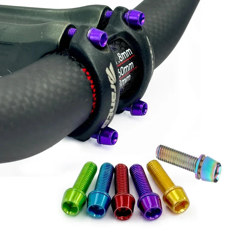 

6pcs Bicycle Handlebar Screws Multi-color Stainless Steel M5*18MM MTB Road Bike Handle bar Stem Riser Screw In Bolts