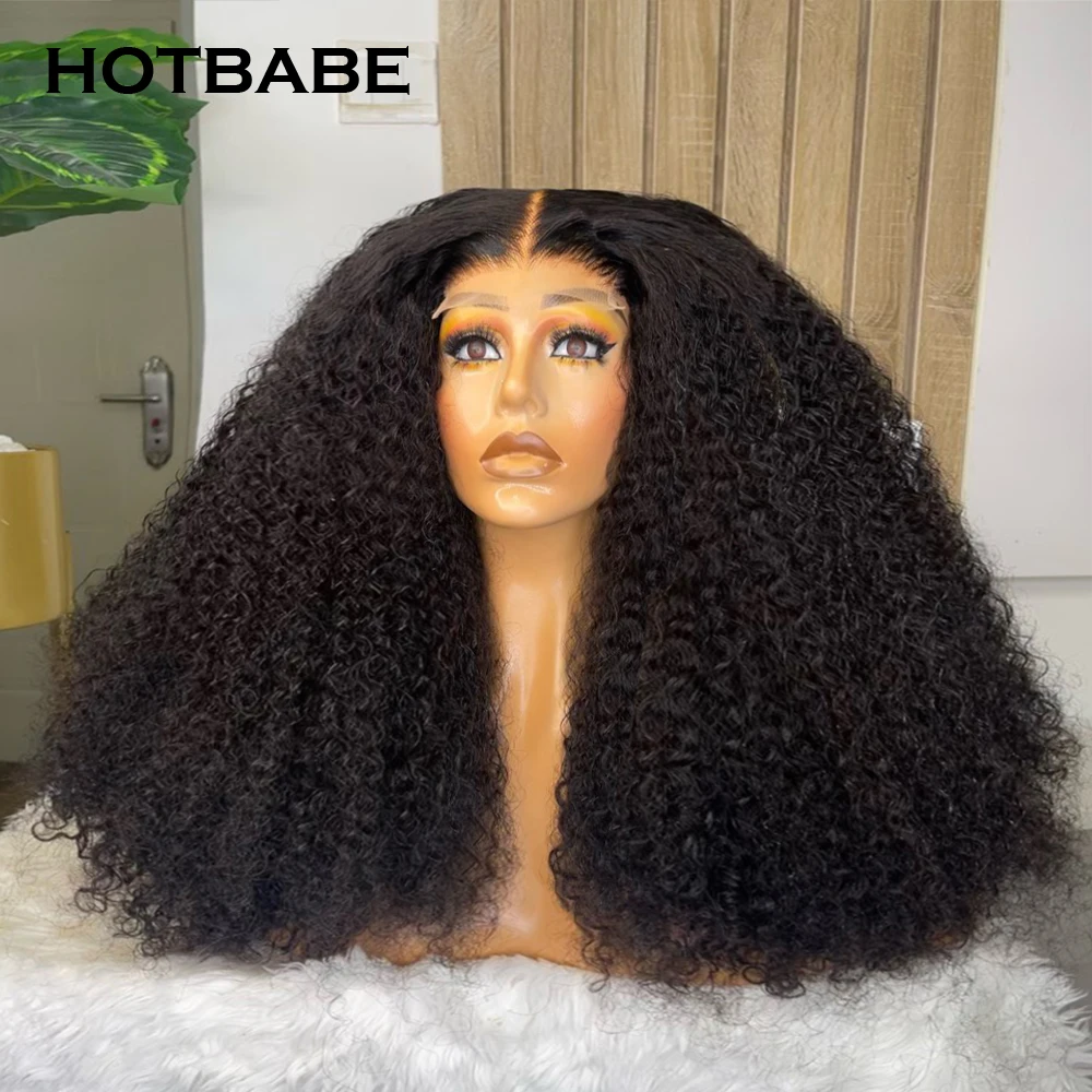 Super Double Drawn 360 Full Lace Wig 400 Density Kinky Curly Glueless Wig Human Hair Ready To Wear 13x6 HD Transparent Lace Wig