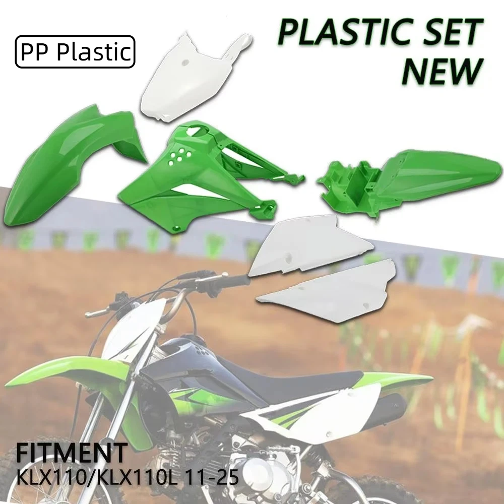 Front Rear Fender Mudguard Side Cover Fuel Tank Guard Motorcycle Accessories For KAWASAKI KLX110 KLX110L 2010-2025 Dirt Pit Bike