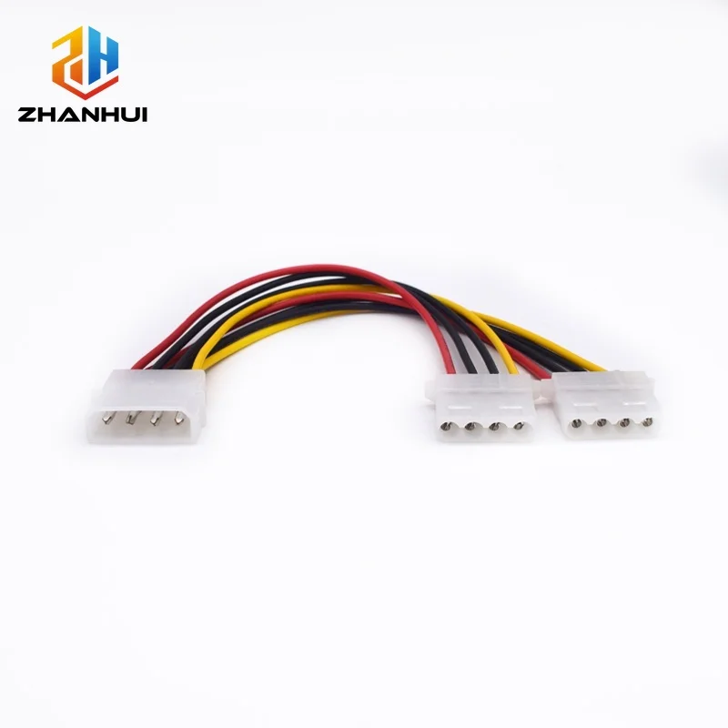4-Pin Molex Power Y-Splitter-Kabel (1/2/5 Stück) - Stecker auf Dual-Buchse PC-Stromverlängerungskabel für PC-Bau, HDD, SSD & Gehäuselüfter – Detail 2