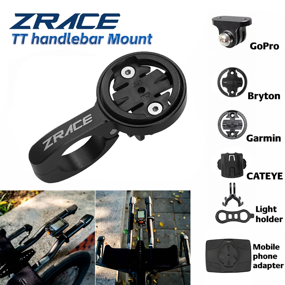 ZRACE TT Lenker-Computerhalterung für IGPSPORT Garmin Bryton GoPro CATEYE Kamera - Schwarz