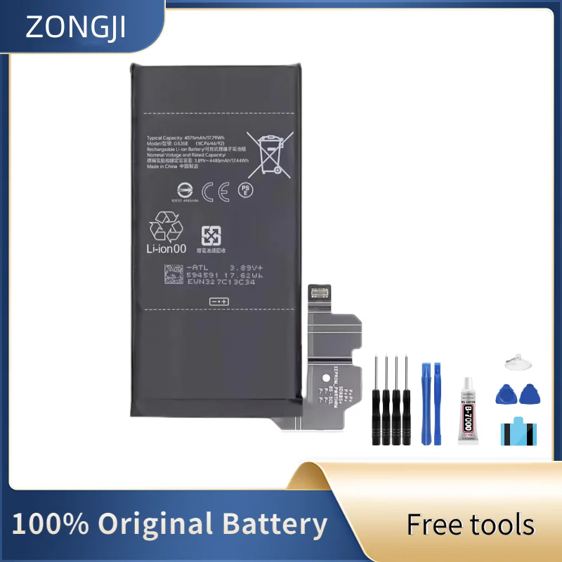 

ZONGJI New Compatible Battery For Google HTC Pixel8 Pixel 8 GS35E 4575mAh Batteries + Free Tools