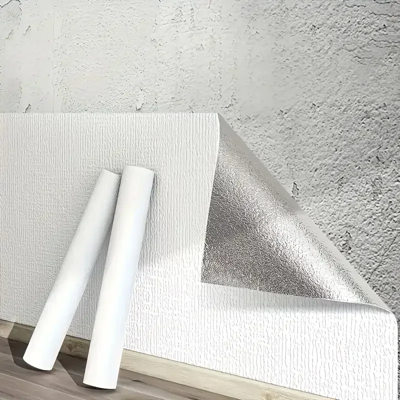 3D Linen Wallpaper Moisture-Proof PVC Wall Sticker Self-Adhesive Waterproof Bedroom Warm Background Wallpaper Household Decor