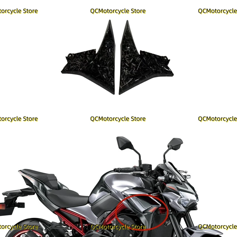 

Forging patterns Radiator Front Gas Tank Side Trim Insert Cover Panel Fairing Cowl Fit for Kawasaki Z900 Z 900 2020-2024