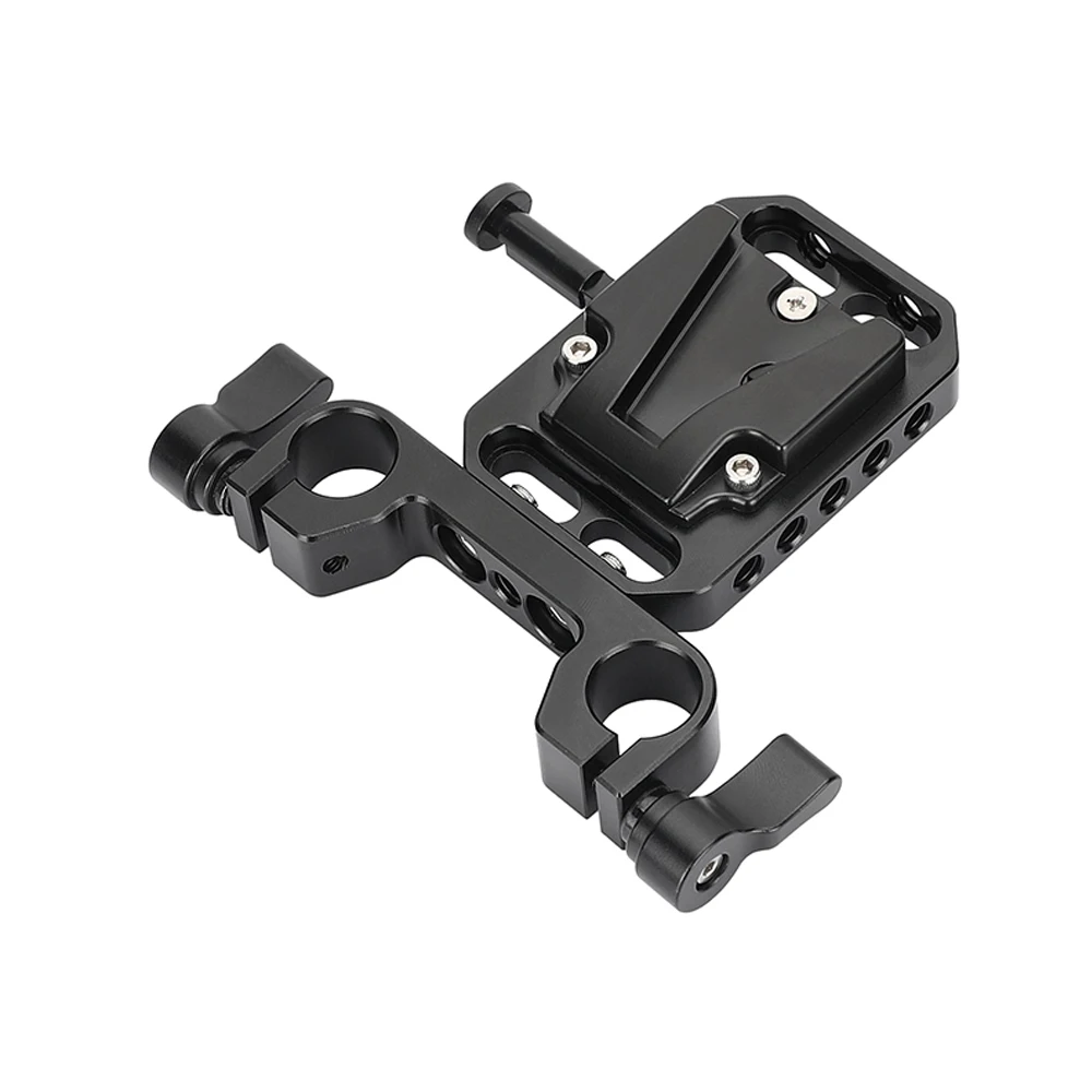 CAMVATE V قفل جبل لوحة البطارية مع 15 مللي متر السكك الحديدية قضيب حامل المشبك ل قفص الكاميرا تلاعب/الكتف جبل تلاعب