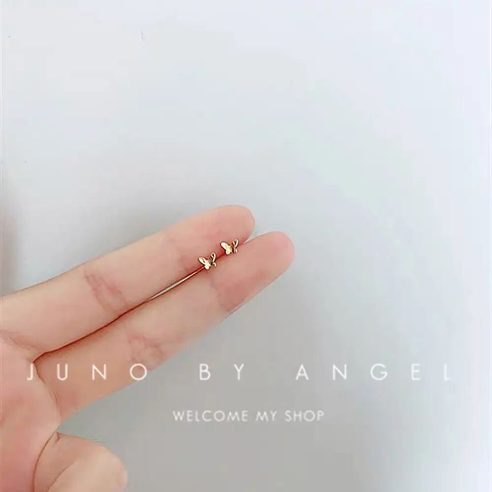 Tiny for Women Girls 925 Silver Hypoallergenic Heart Star Circle Ear Piercing Jewelry Dinosaur Butterfly Mini Stud Earrings