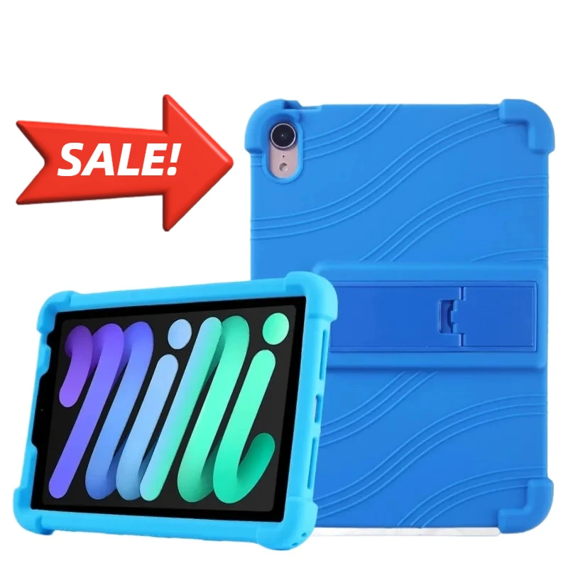 

Чехол для iPad mini 7, силиконовый чехол с утолщенными углами и подставкой для iPad Mini 6, чехол 8,3 дюйма, противоударный чехол-подставка для детей