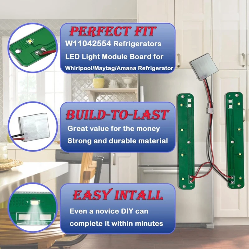 W 11042554   Placa de montaje del módulo de luz LED para refrigeradores, accesorios de piezas para W 11527432   W 11101384   W 11333374   W 11387579
