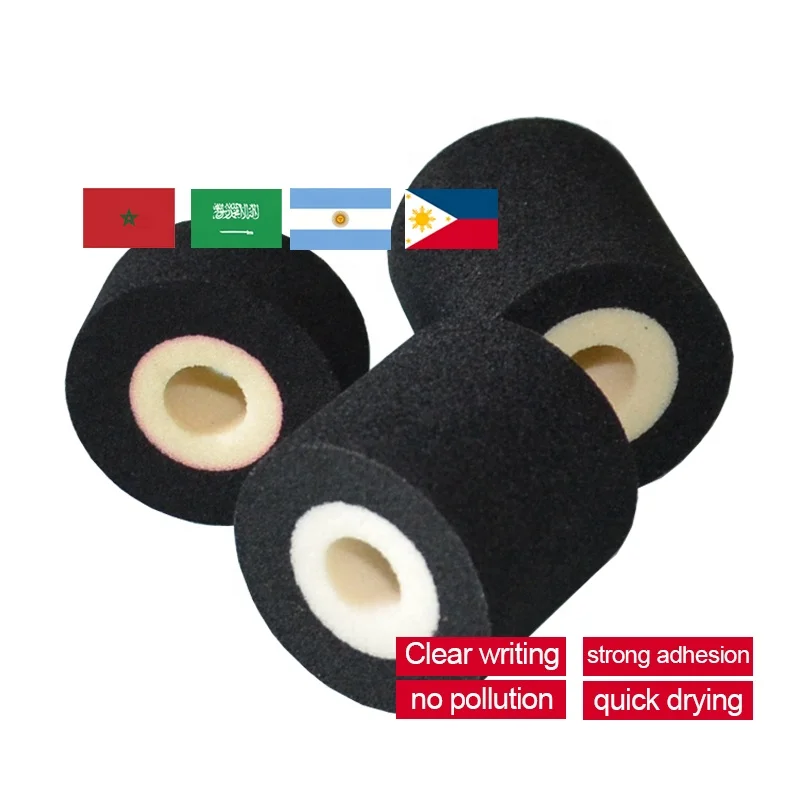 Black 36mm*32mm Hot Melt Solvent Ink Roller for Automatic Batch Coder for Transfer Printing