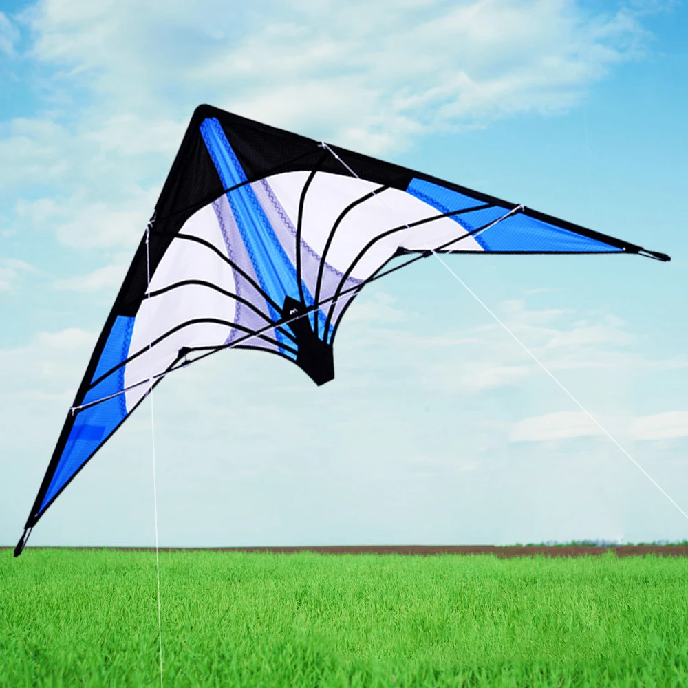 Professional Dual Line Stunt Kite 48 Inch Blue Good Flying Large Delta Kite DIY Toy Multi Style 30m Kite Line Friend Game