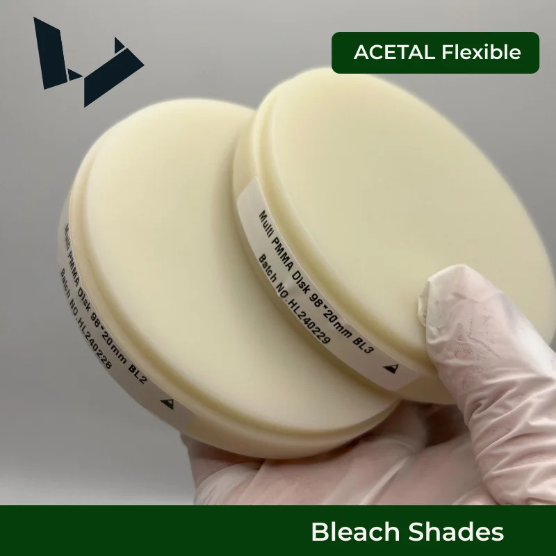 Bleach BL1 BL2 BL3 BL4Color Flexible PMMA Disc Partial Denture Framework Blank Open System Dental smile Acetal Blocks