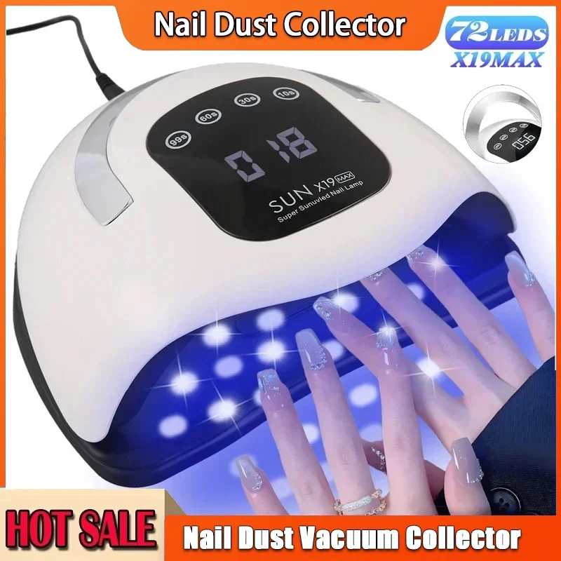 

72LED УФ-лак для дизайна ногтей Профессиональная лампа Высокомощная сушилка для ногтей с датчиком Быстроотверждаемая лампа для сушки гель-лака для маникюрного салона