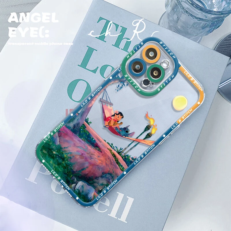 Disney Cartoon Lilo And Stitch Clear Case For Apple iPhone 15 14 13 12 11 Pro Max 13 12 Mini XS Max XR X 7 8 6 6S Plus Cover