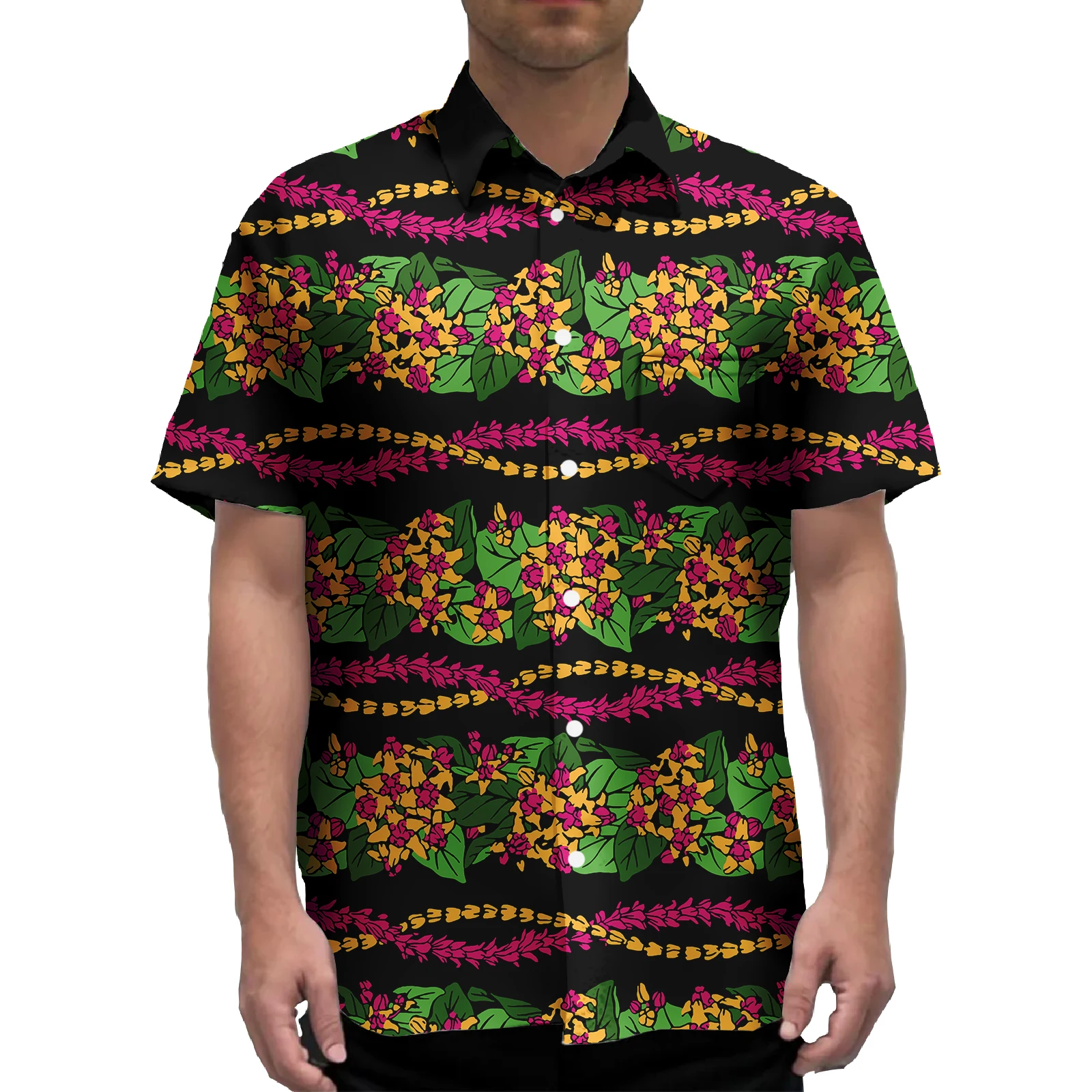 Hot Selling Polynesian Elei Tribal  Beach Party Wedding Casual Fashion Man Shirt Plus Size Men's Shirts