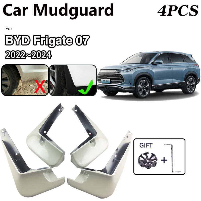 Car Wheel Fender For BYD Frigate 07 Accessories 2022 2023 2024 Baking Paint MudFlaps Front Rear Mudguards Mud Guards Splash Flap