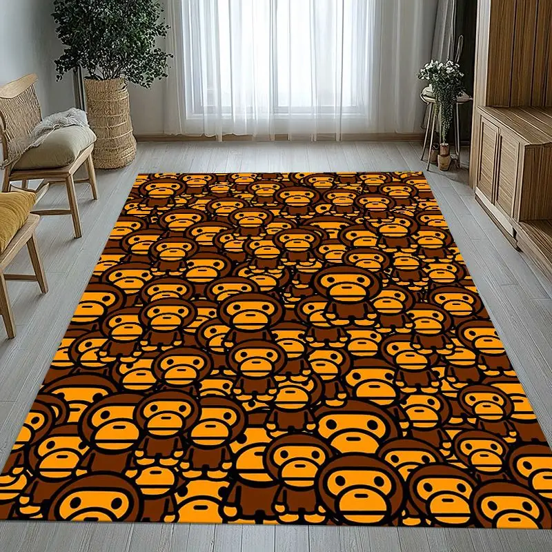 Tapis moderne de style B-Bape, motif camouflage et graffiti, doux, antidérapant, grand format, idéal pour le salon, la chambre à coucher, la salle de jeux, tapis de sol pour canapé, décoration intérieure.