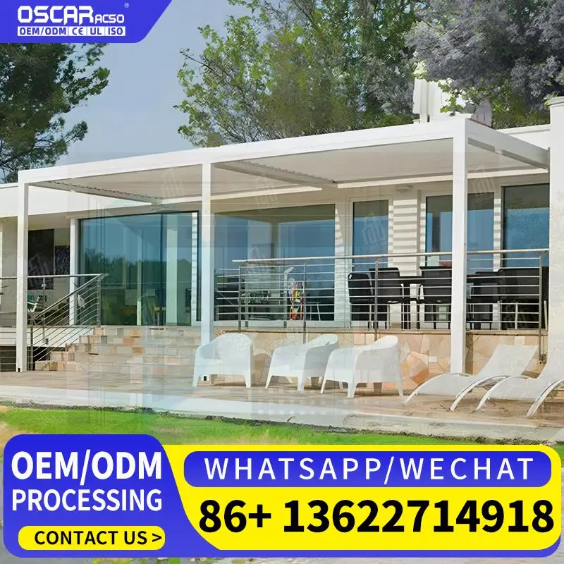 

Aluminum Profiles Remote Control Louvre Roof Motorized Pergolas for Garden Patio Backyard pergola