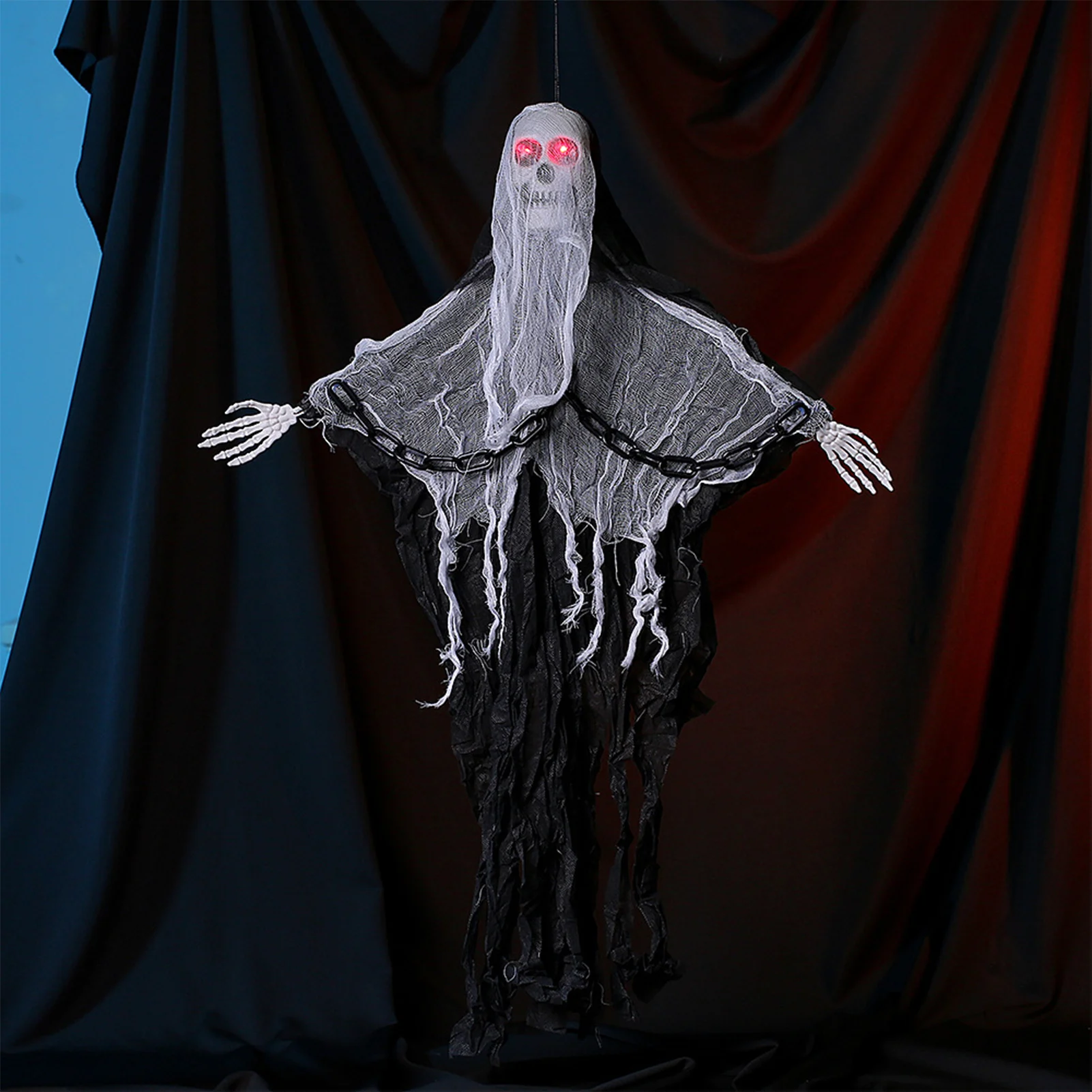 Halloween Creepy Ghost Hangin Glowing White or Black Hanging Ghost for Garden Nightclubs Courtyard