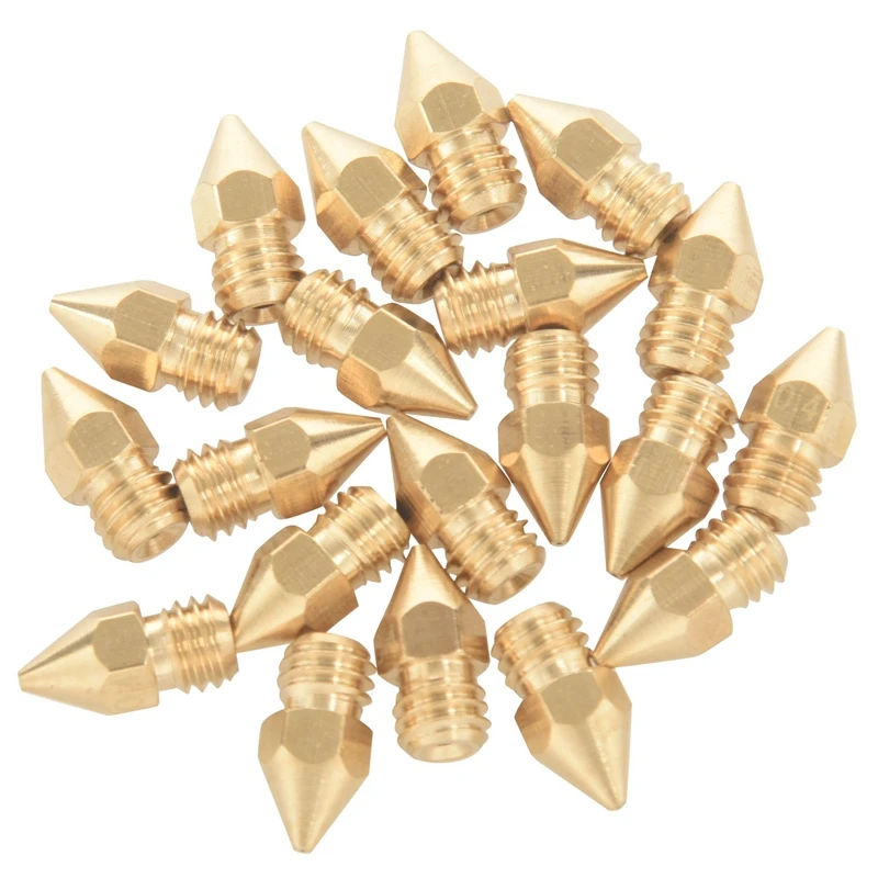 20 PCS 3D Printer Nozzle 0.4Mm MK8 Extruder Head For Creality Cr10