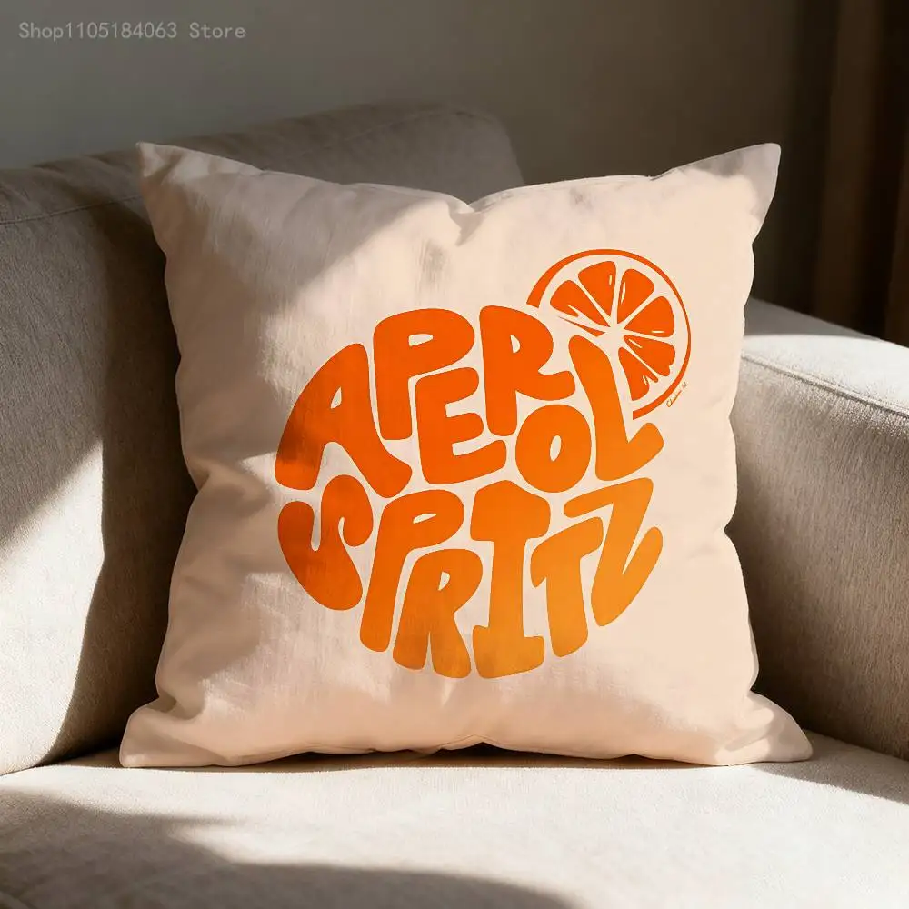 A-Aperol Spritz Throw Pillow Case For 45x45cm 40x40cm 55x55cm 50x50cm 30x30cm Square Car Pillowcase Shell