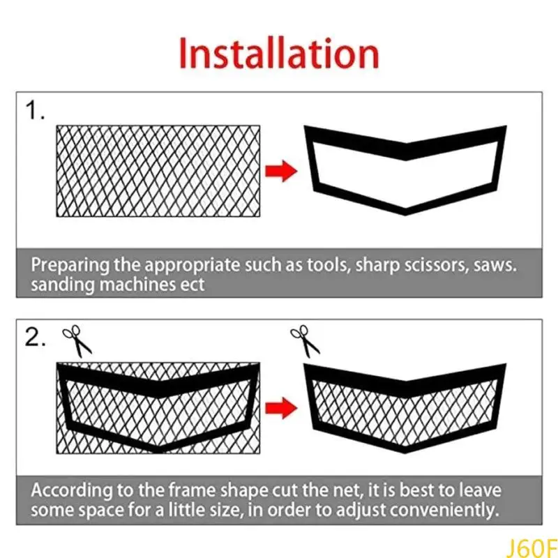 

J60F Car Mesh Grille Universal Aluminium Alloy Car Race Grill Net Vent Tuning Durable Honeycombs Grille Mesh for Bumpers