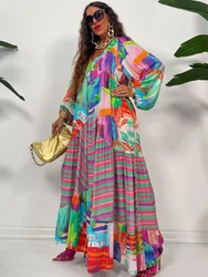 Autumn New African Dresses For Women Vetement Femme Dashiki Abaya Print Maxi Dress Africa Clothes Dashiki Ankara Dresses