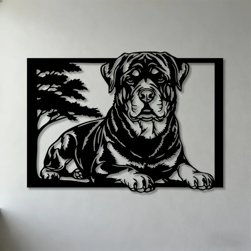 CIFBUY Iron Wall Art Rottweiler Dog Metal Sign Decor For Indoor Outdoor Living Room Bedroom Office Elegant Home Decoration Accen