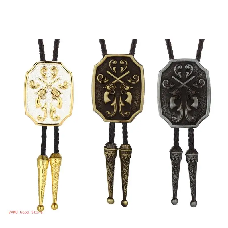 

Metal Bolo Tie Men Electroplated Cowboy Bolo Ties Decorative Necktie for Shirt