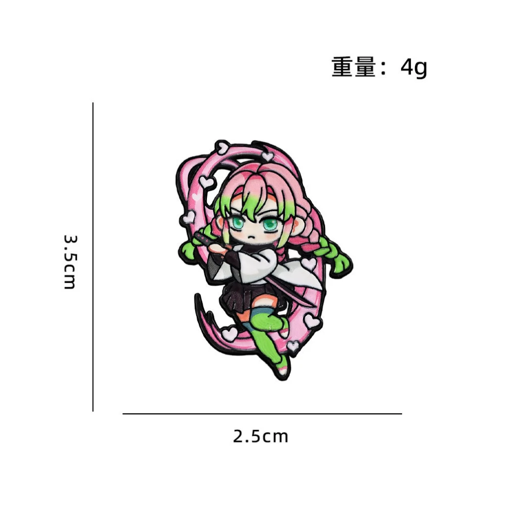 Demon Slayer Character Enamel Brooches, Kyojuro Tokitou Yoriichi Kanroji Metal Pins, Holiday Gifts for Anime Collectors view 5
