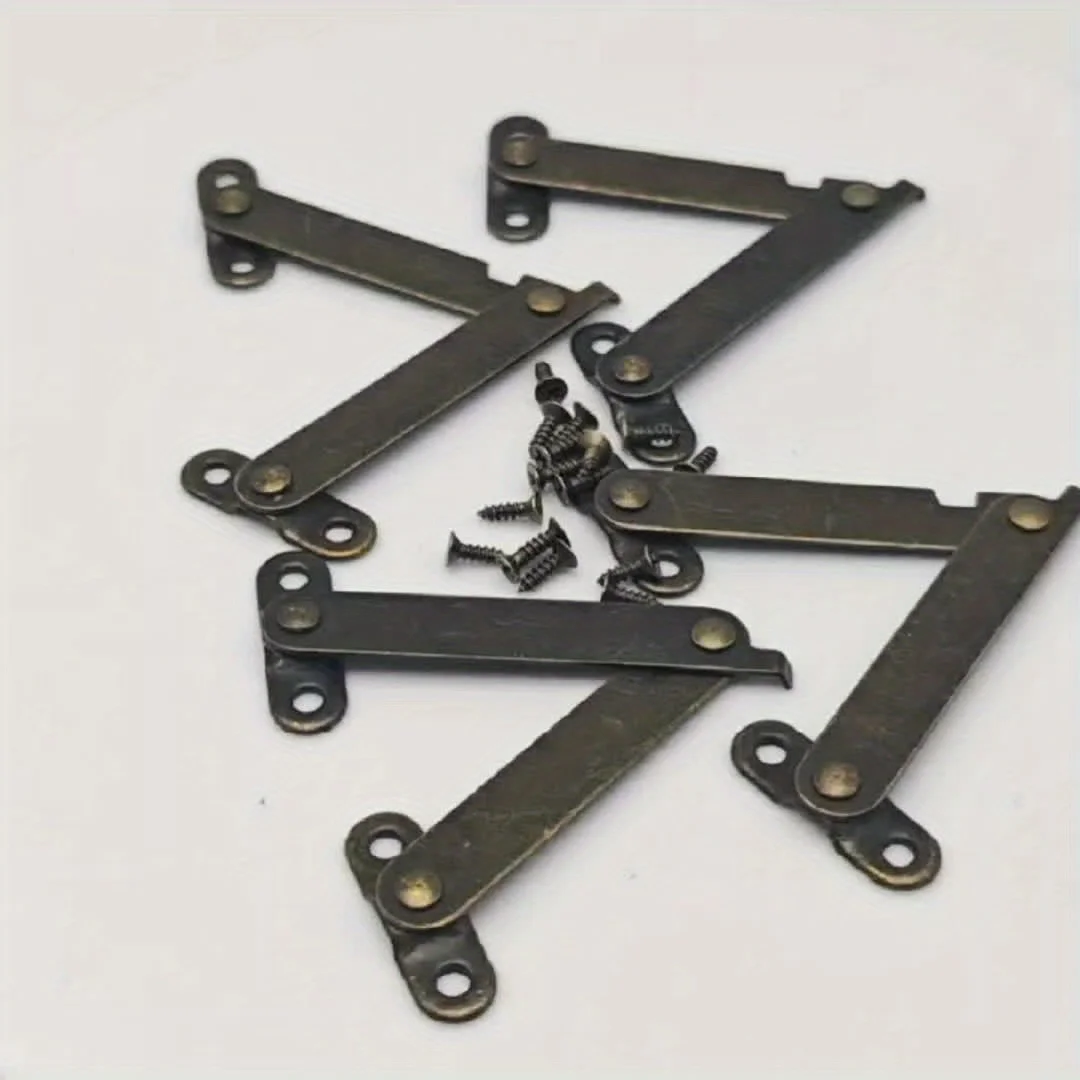 6pcsAntique Wooden Box Corner Support Hinges Stay Jewelry Display Box Lid movable Support corner Decorative Furniture hardware