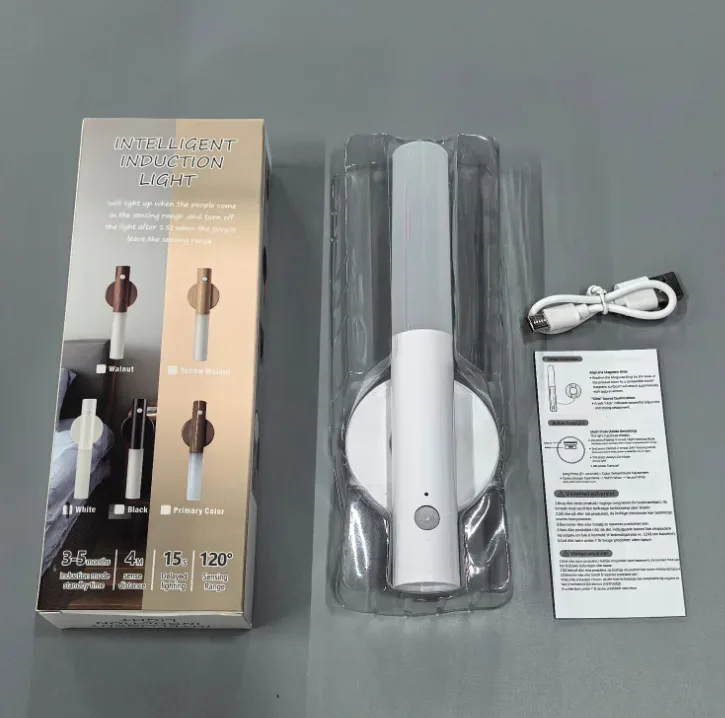 Smart Motion Sensor Night Light LED Rechargeable Magnetic Wall Lamp Bathroom Kitchen Toilet Wall Induction