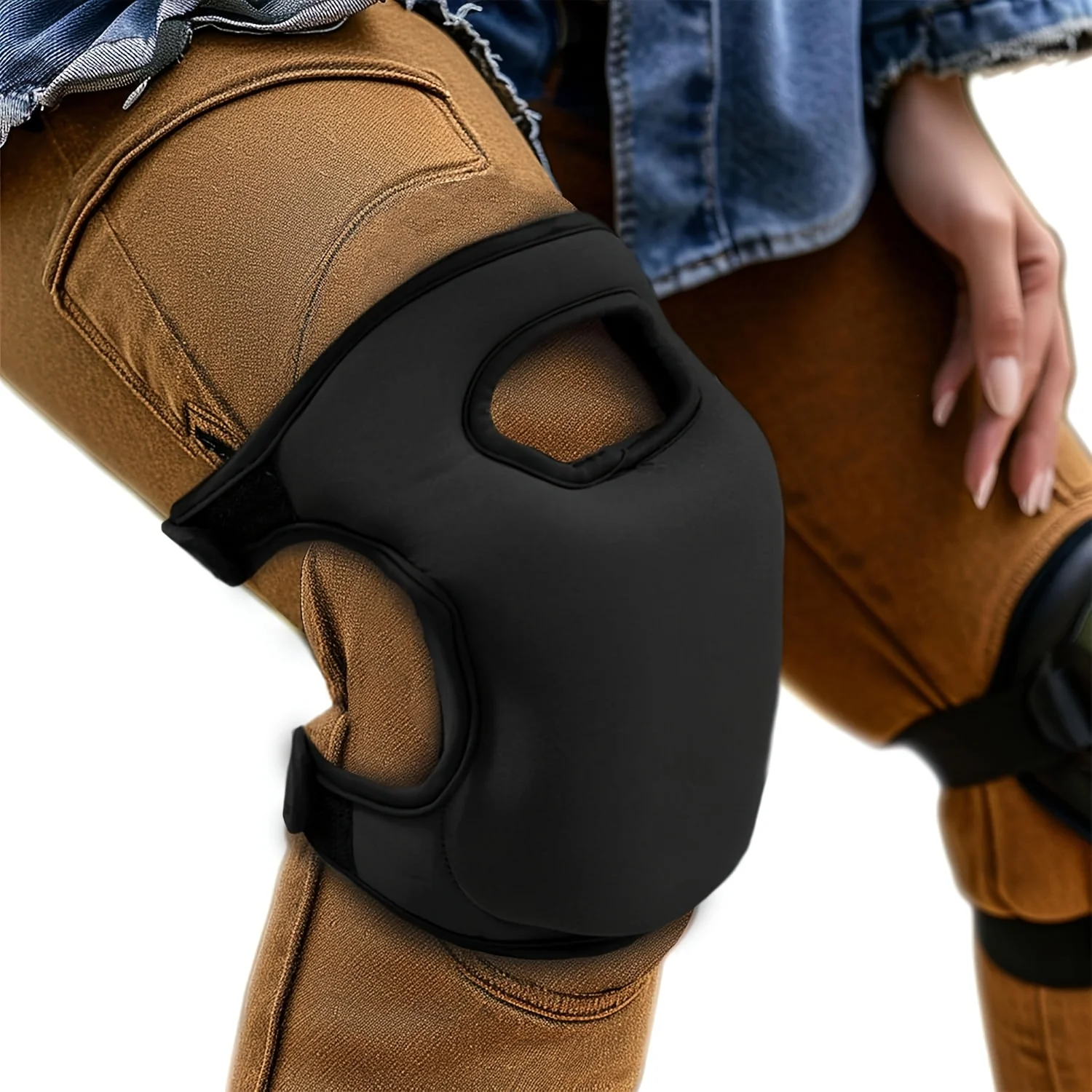 2pcs Extra Thick Memory Foam Gardening Knee Pads - Adjustable Strap, Non-Slip Soft Comfort Protection for Weeding,Floor Cleaning