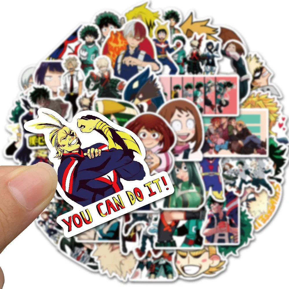 10/30/50/100pcs My Hero Academia Stickers Deku Anime Sticker Motorcycle Stationery Luggage Bakugou Katsuki All Might Decal Toy