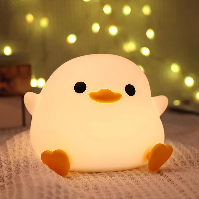 

Night Light for Kids, Cute Duck Baby Nursery Lamp LED Lights Timer Setting Dimming Table Lamps Bedside USB Charging