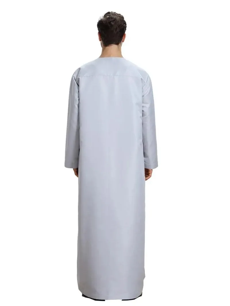 Thobe Jubba para hombre, vestido informal de manga larga, estilo árabe de Dubái, ropa islámica, Ramadán, Jubba, Dishdasha, Oriente Medio